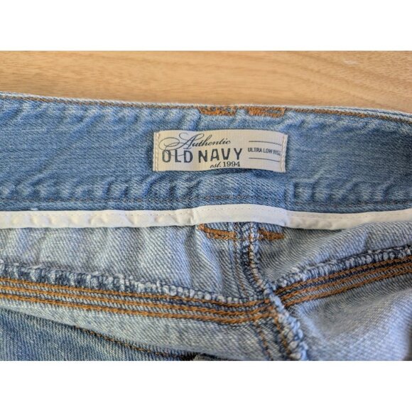 Old Navy Denim Maxi Skirt Women's Size 12 Y2K Grunge Boho Western Ultra Low Rise - Picture 5 of 8